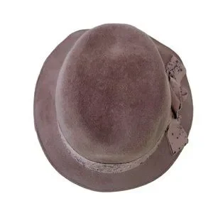 Designer Vintage Rabbit Hair Fedora Brown with Ribbon Trim Angiolo Frasconi | Accessories | Designer Vintage Rabbit  main image 2